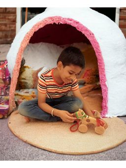 neemtoys - Multi-Color Neem Wooden Wheel Pull Horse Toy