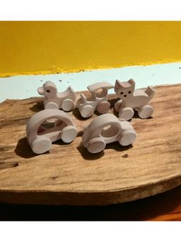 neemtoys - Neem Wooden Design Wheel Toys (Pack of 5)