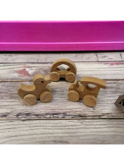neemtoys - Neem Wooden Design Wheel Toys (Pack of 3)