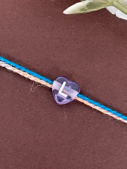 Digital Dress Room - Letter L Colorful Heart Kids Rakhi