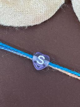 Digital Dress Room - Letter S Colorful Heart Kids Rakhi