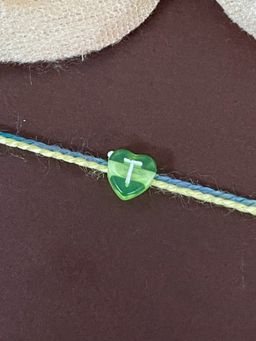 Digital Dress Room - Letter T Colorful Heart Kids Rakhi