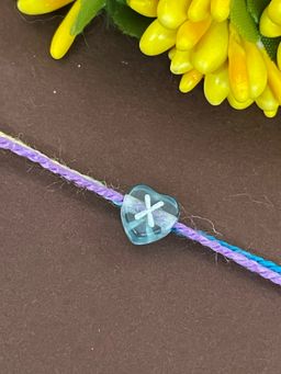 Digital Dress Room - Letter X Colorful Heart Kids Rakhi