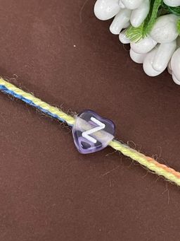 Digital Dress Room - Letter Z Colorful Heart Kids Rakhi