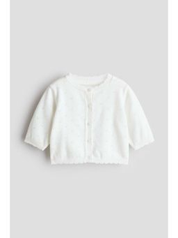 H&M - Kids White Cotton Pointelle Cardigan