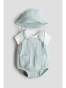 H&M - Kids Turquoise 3-Piece Cotton Set