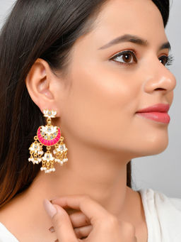 Silvermerc Designs - Gold Plated Gaurangi Chandabali Earrings