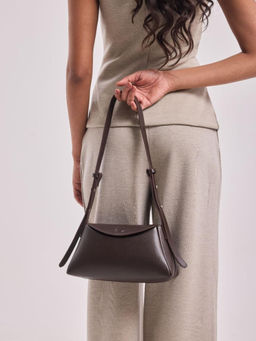 ZAMANA - Women Brown Leather Solid Handbag