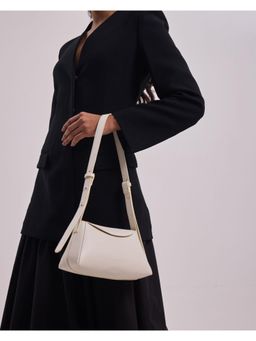 ZAMANA - Women White Leather Solid Handbag