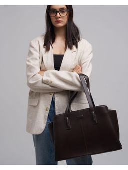 ZAMANA - Women Brown Leather Solid Handbag