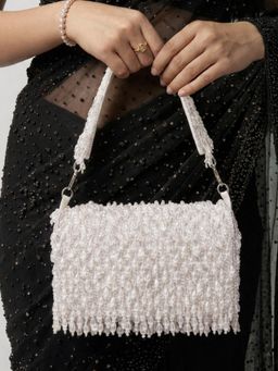 ARTKLIM - Crystal Pearl Fringe Handbag with Detachable Strap