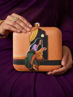 ARTKLIM - Whispers By The Window Printed Clutch Bag with Detachable Strap