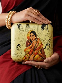 ARTKLIM - Threads Of Everyday Stories Printed Clutch Bag with Detachable Strap