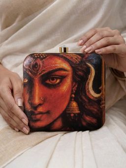 ARTKLIM - Divine Gaze The Power Of Shakti Printed Clutch Bag with Detachable Strap