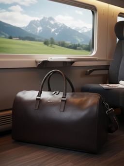 Sassora - Genuine Leather 45L Weekender with Shoulder Strap Duffle Bag for Men and Women
