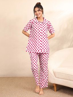 Libas - Pink Polka Dots Shirt with Pyjama