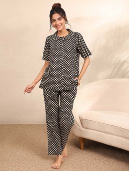 Libas - Black Polka Dots Shirt with Pyjama