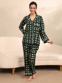 Libas - Green Polka Dots Shirt with Pyjama
