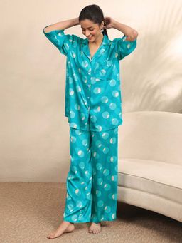 Libas - Blue Polka Dots Shirt with Pyjama