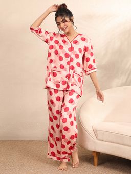Libas - Pink Polka Dots Shirt with Pyjama