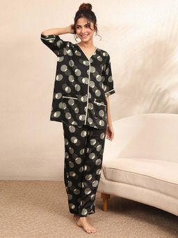 Libas - Black Polka Dots Shirt with Pyjama