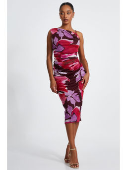 Quiz Clothing - Multicolor Sleeveless Ruched Bodycon Midi Dress