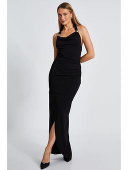 Quiz Clothing - Black Sleeveless Halter Neck Bodycon Maxi Dress
