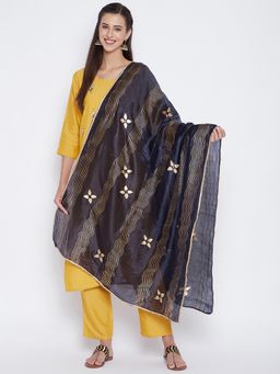 Clora Creation - Blue Silk Blend Embroidered Dupatta