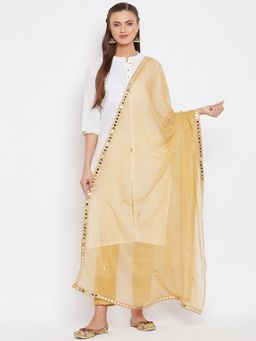 Clora Creation - Fawn Mirror Work Chiffon Dupatta