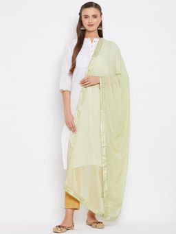 Clora Creation - Green Gota Work Chiffon Dupatta