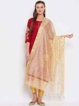 Clora Creation - Beige Floral Dupatta