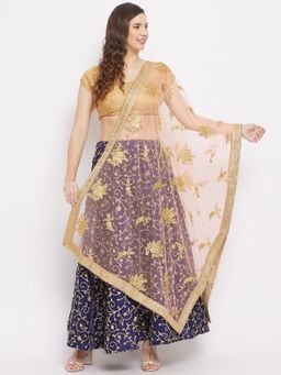 Clora Creation - Golden Embroidered Net Dupatta