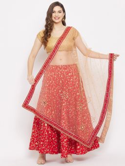 Clora Creation - Fawn Red Embellished Dupatta