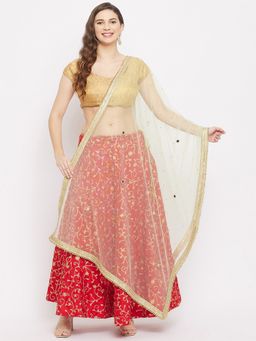 Clora Creation - Golden Embellished Mirror Work Dupatta