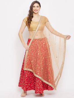 Clora Creation - Fawn Golden Embellished Dupatta