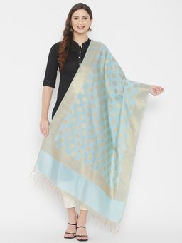 Clora Creation - Sky Blue Banarsi Silk Dupatta