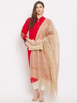 Clora Creation - Fawn Block Print Cotton Dupatta