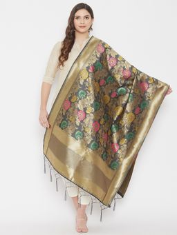 Clora Creation - Grey Banarsi Silk Dupatta