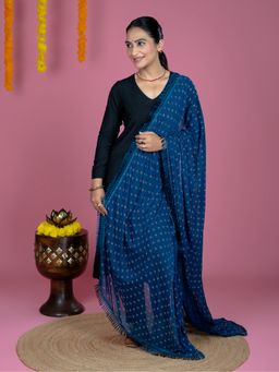 Hella Fashions - Navy Dew Drops Dupatta