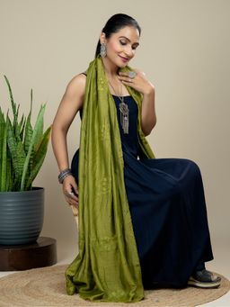 Hella Fashions - Olive Floral Embroidery Dupatta