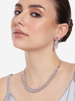 Estele - Pleasing Rhodium Plated Necklace Set for Women