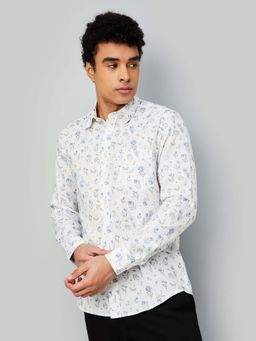 max - White Men Floral Print Slim Fit Shirt