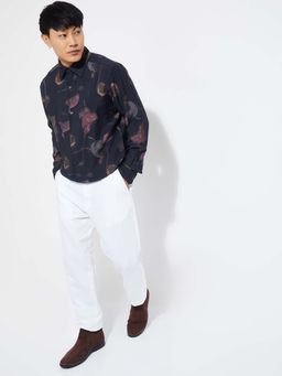 max - Black Men Printed Regular Fit Shirt