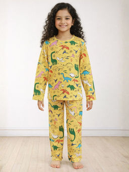 ANTHRILO - Raining Dinosaur Girls Long Sleeves Pyjama (Set of 2)