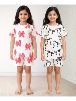 ANTHRILO - Multi-Color Cotton Printed 2 T-Shirts and 2 Shorts (Set of 4)