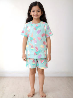 ANTHRILO - Ice-cream Girls Sleepwear T-Shirt with Shorts