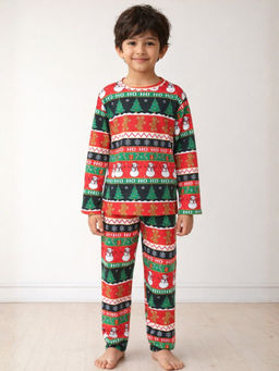 ANTHRILO - Christmas Red Long Sleeve Pyjama Set - Red