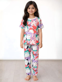 ANTHRILO - Boys Cotton Squishy Short Sleeve Comfort Fit Pyjama With T-Shirt - White