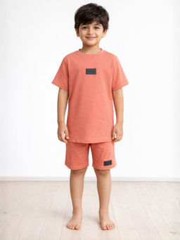 ANTHRILO - Orange Minimal Matter Rugby Boys Sleepwear T-shirt and Shorts