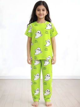 ANTHRILO - Spookyi Girls Short Sleeve T-shirt and Pyjama - Lime Green